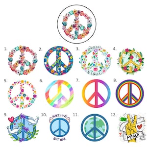 Peace Sign Symbol Envelope Seals, Peace Sign Gift Bag Labels, Peace Sign Stickers