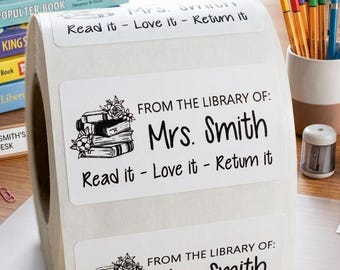 Etiquetas para profesores, etiquetas para libros de profesores, etiquetas con el nombre del profesor, pegatinas personalizadas para profesores