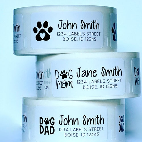 Dog Address Labels Roll Personalized Return Labels Roll Dog Etsy