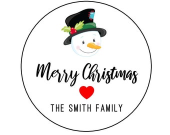 Etiquetas para regalos de Navidad, etiquetas para muñecos de nieve navideños, etiquetas navideñas personalizadas