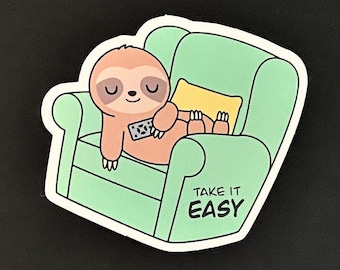 Sloth Sticker, Water Bottle Sticker, Laptop Sticker, Vinyl Sticker, Waterproof
