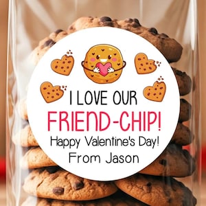 Classroom Valentine Stickers, Cookie Valentine Stickers, School Valentine Stickers, Non Candy Valentine Labels