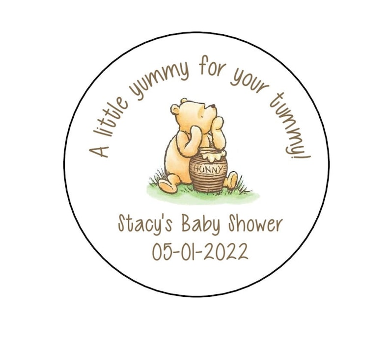 Pooh Bear Baby Shower Stickers