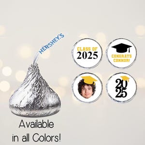 Graduation Stickers, Chocolate Kiss Stickers, Graduation Party Favors, Class of 2025