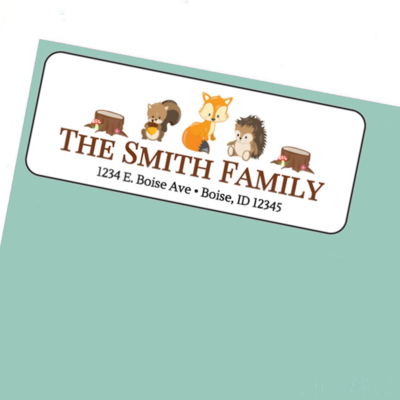 Woodland Animal Address Labels Stickers 30 Personalized Etsy Canada