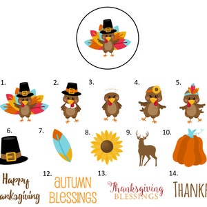 Thanksgiving Stickers, Thanksgiving Treat Bag Labels, Thanksgiving Round Gift Bag Labels
