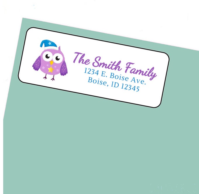 Owl Post Labels Owl Address Labels Stickers, 30 Personalized Labels! - Etsy