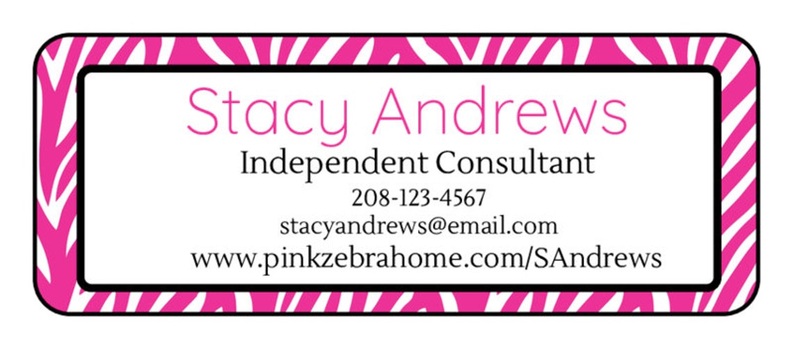 Pink Zebra Labels Pink Zebra Business Labels Pink Zebra Etsy