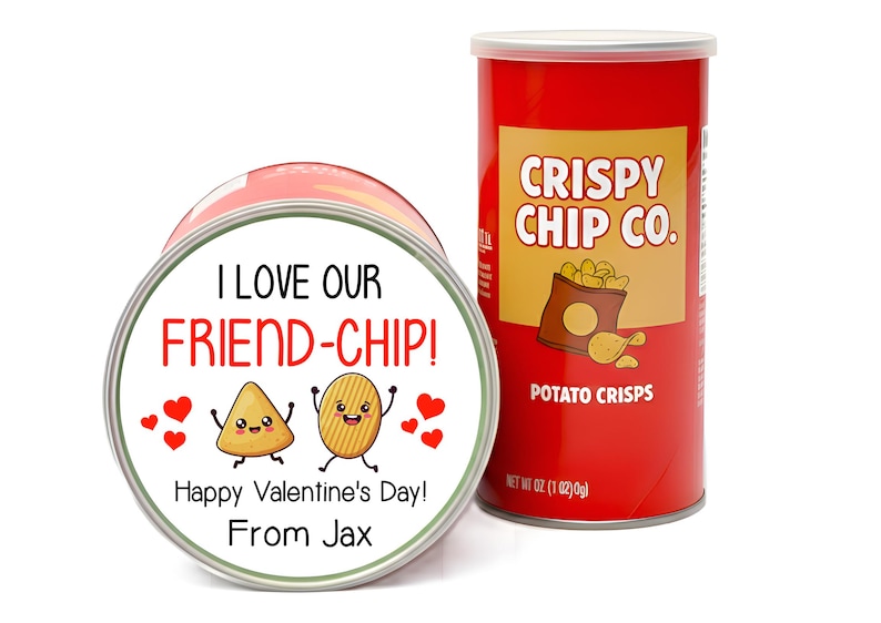 Classroom Valentine Stickers, Potato Chip Valentine Stickers, School Valentine Stickers, Chip Bag Valentine Labels, Non candy valentines
