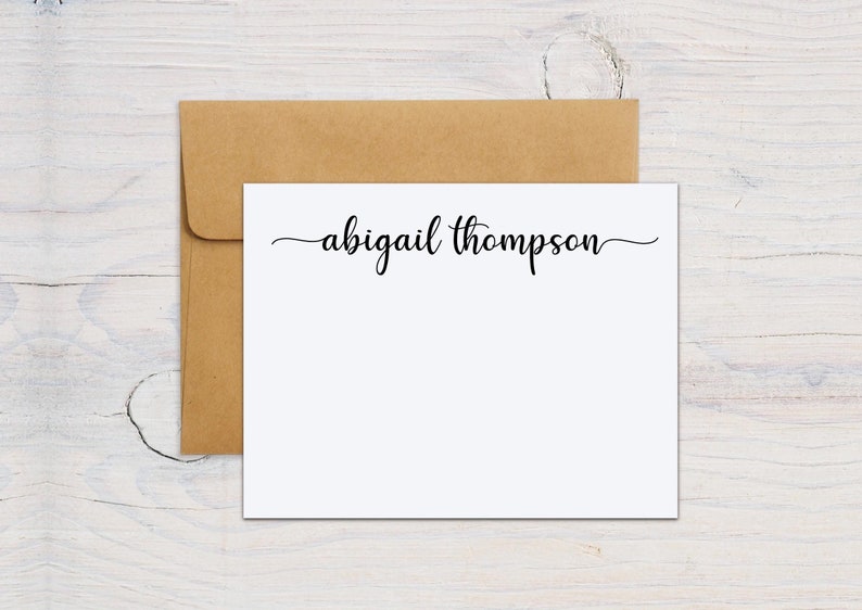 Personalized Notecards Set, Personalized Notecards and Envelopes, Stationary Flat Notecards Set