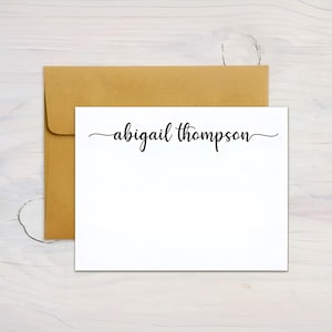 Juego de tarjetas de notas personalizadas, tarjetas y sobres personalizados, juego de tarjetas de notas planas de papelería
