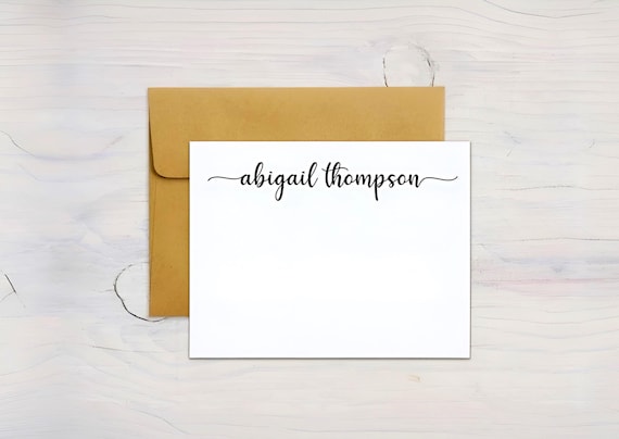 Personalized Notecards Set, Personalized Notecards and Envelopes, Stationary Flat Notecards Set