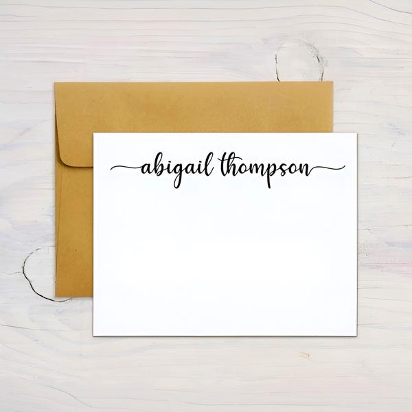 Personalisierte Notecards Set, personalisierte Notecards und Umschläge, Stationäre flache Notecards Set