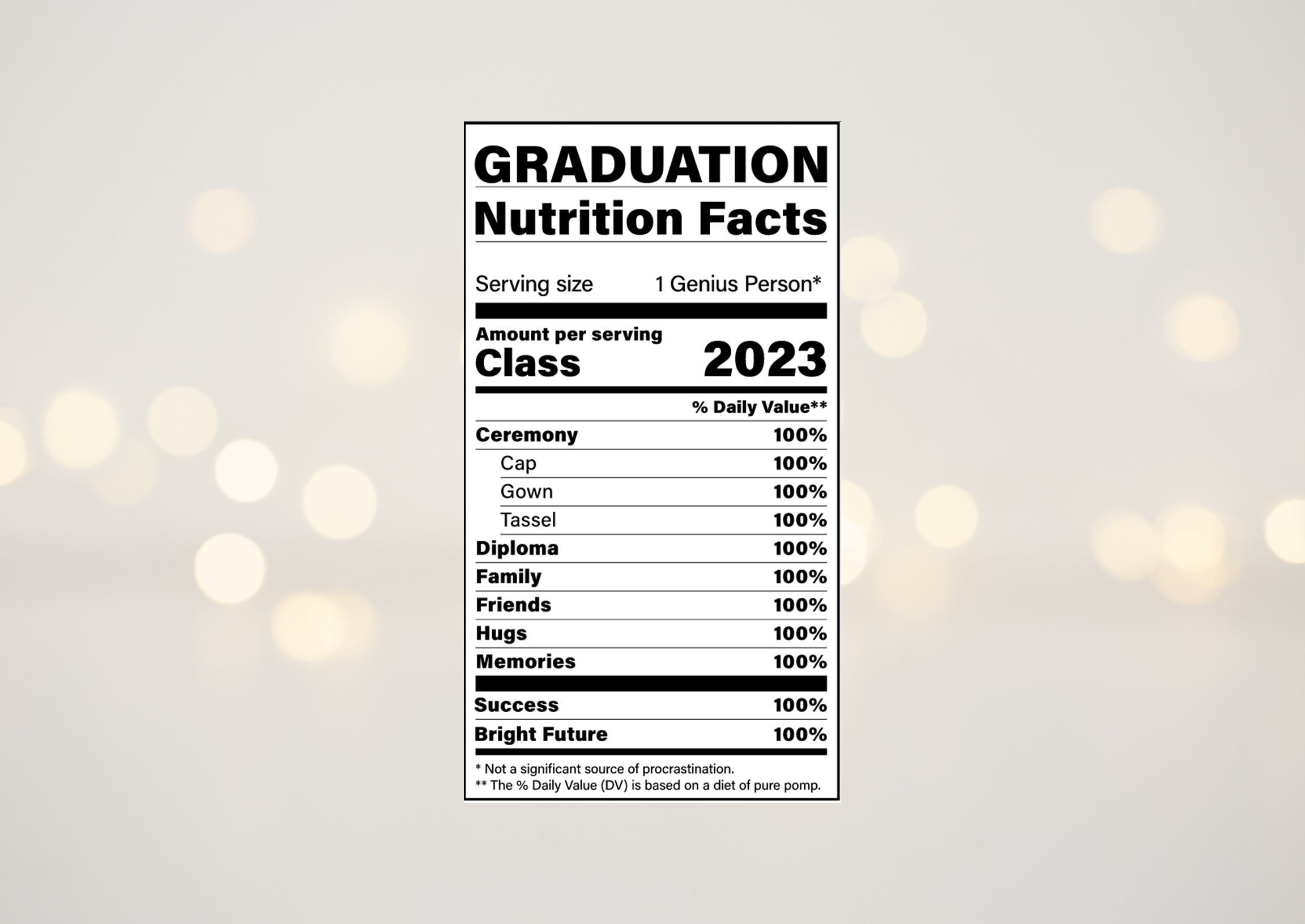 Graduation Stickers 2023 Graduation Labels Nutrition Facts Etsy Australia