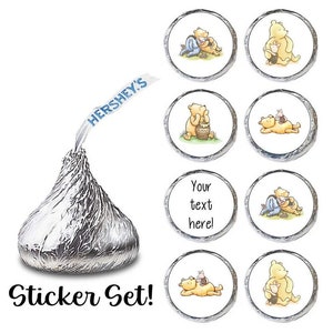 Pooh Bear Stickers, Pooh Bear Hershey kiss stickers!