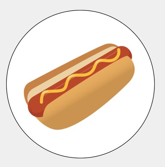 Hot Dog Stickers Hot Dog Seals Hot Dog Gift Bag Labels Etsy