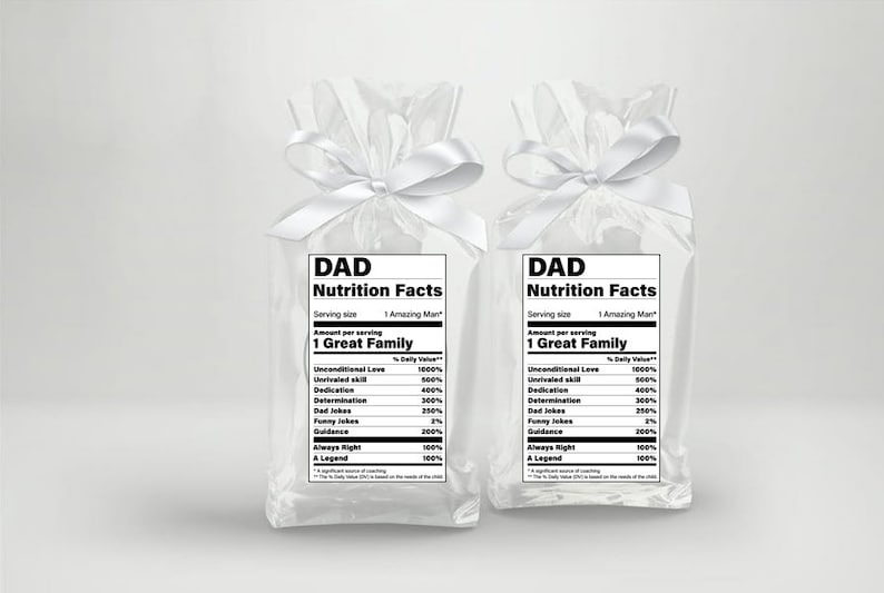 Etiquetas de información nutricional del Día del Padre, Etiquetas de regalo del Día del Padre, Pegatinas del Día del Padre Favores imagen 3