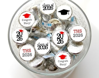 Graduation Stickers, Chocolate Kiss Stickers, Graduation Party Favors, Class of 2026