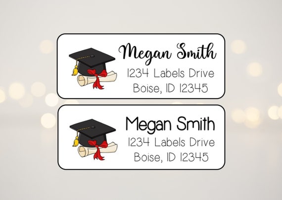 2025 Graduation Address Labels Stickers, Graduation Return Address Labels