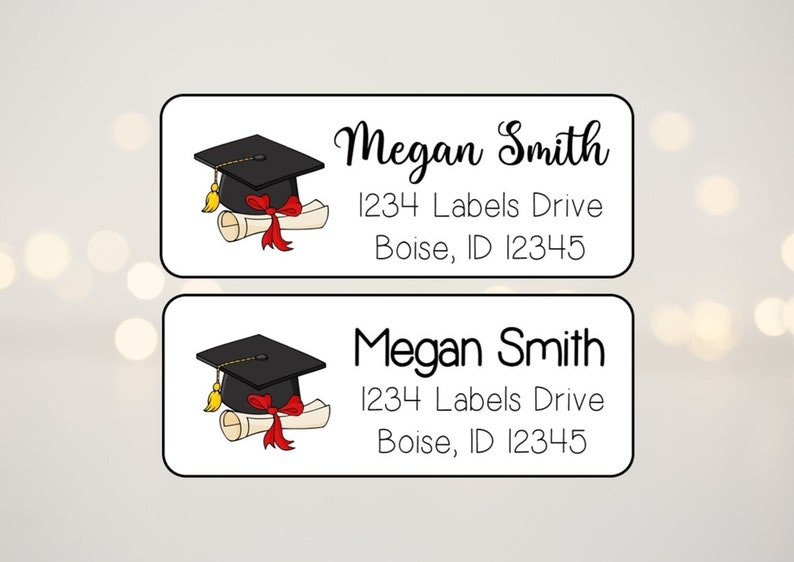 2025 Graduation Address Labels Stickers, Graduation Return Address Labels