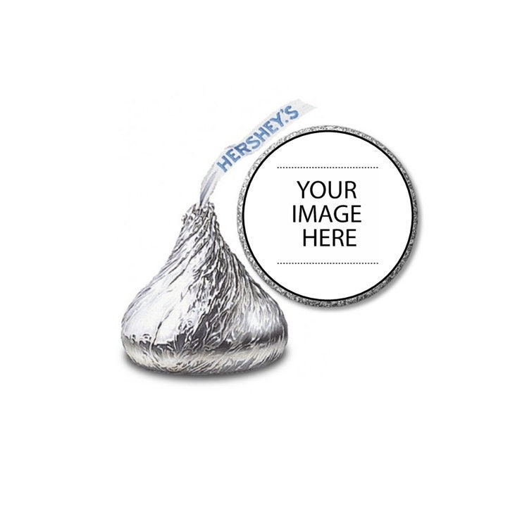 Custom Photo Personalized Hershey Kiss Labels Stickers, 108 Personalized Stickers!