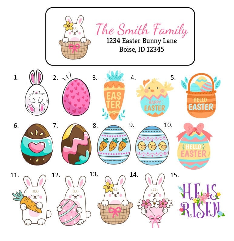 Easter Address Labels Stickers 30 personalized labels Etsy