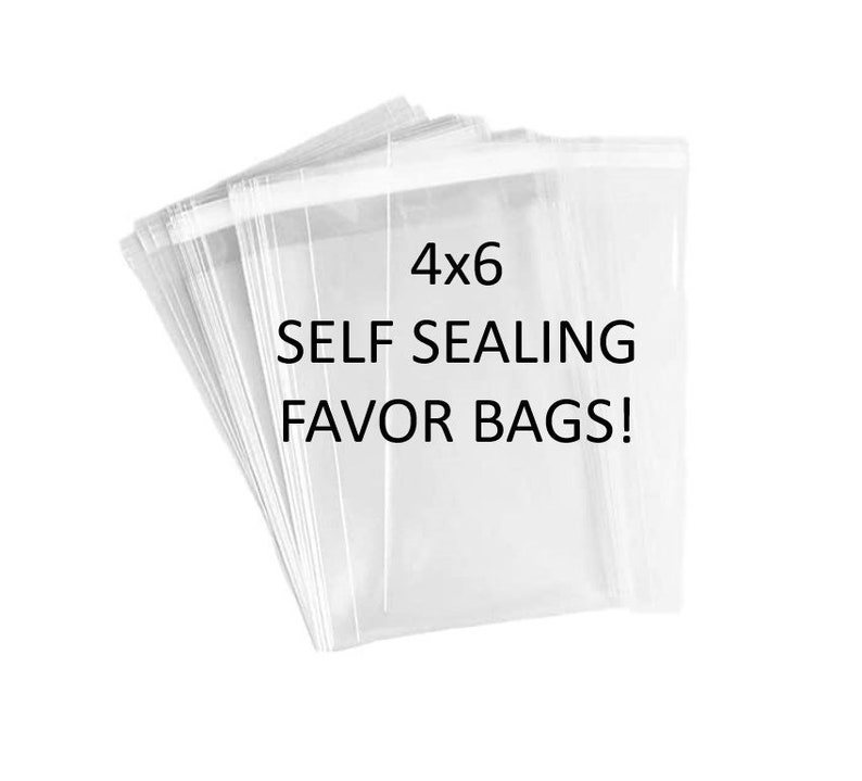 4x6 Self Sealing Bags, Favor Bags, Cellophane Treat Bags image 1