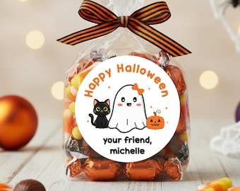 Halloween Stickers, Candy Halloween Stickers, Trick or Treat Stickers, Happy Halloween Labels, Cute Ghost Halloween