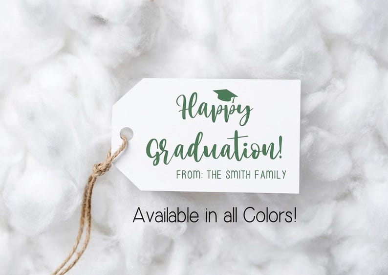 Graduation Favor Tags, Happy Graduation Gift Tags, Personalized Tags ...