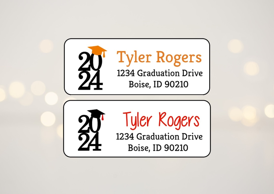 2024 Graduation Address Labels Stickers, Graduation Return Address