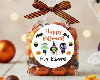Halloween Stickers, Candy Halloween Stickers, Trick or Treat Stickers, Happy Halloween Labels