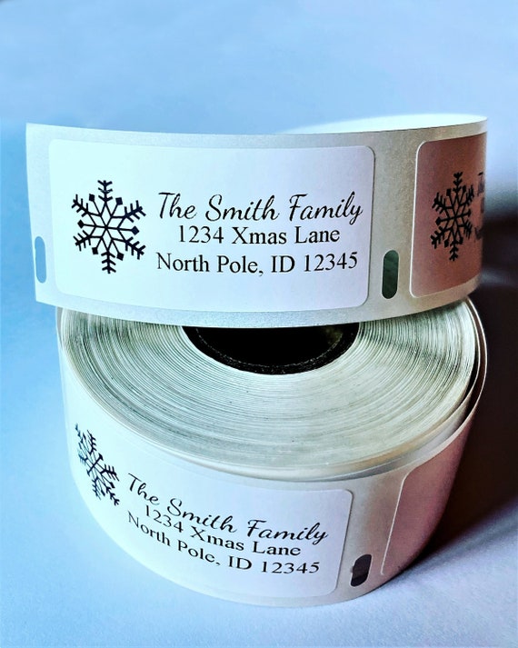 Snowflake Christmas Return Address Labels Roll Personalized - Etsy