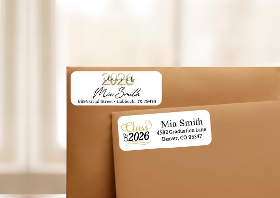 2026 Graduation Address Labels, Graduation Return Address Labels, Graduation Announcement Labels, Graduation Stickers