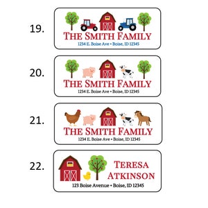 Farm Animal Barn Tractor Address Labels Stickers, 30 Personalized ...
