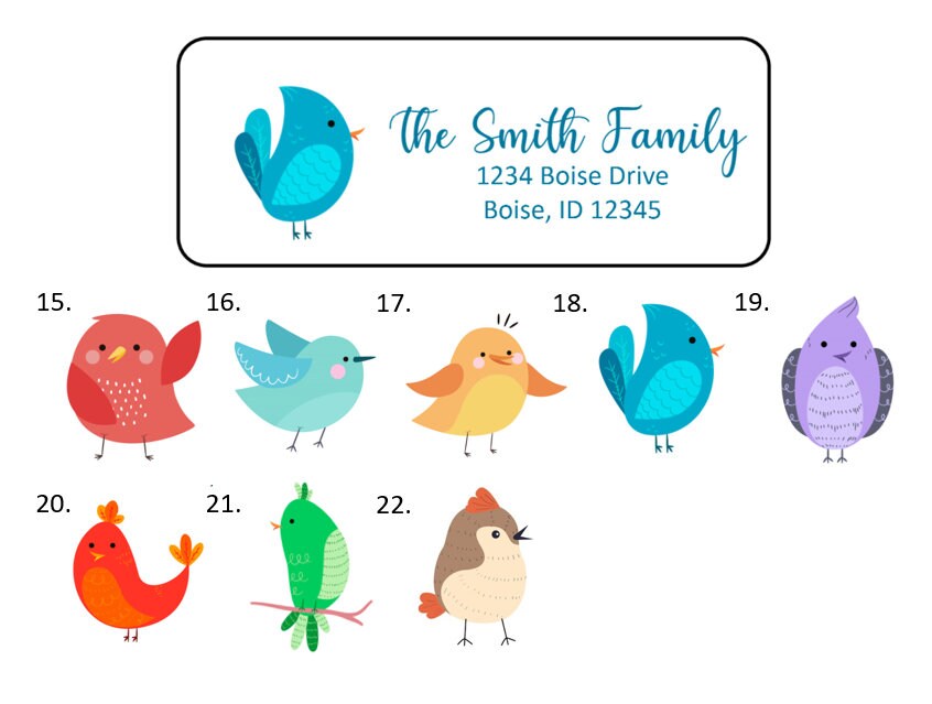 Bird Address Labels Stickers 30 Personalized Labels Etsy