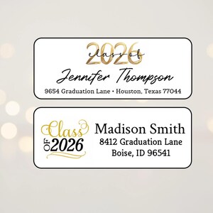 2026 Graduation Address Labels, Graduation Return Address Labels, Graduation Announcement Labels, Graduation Stickers