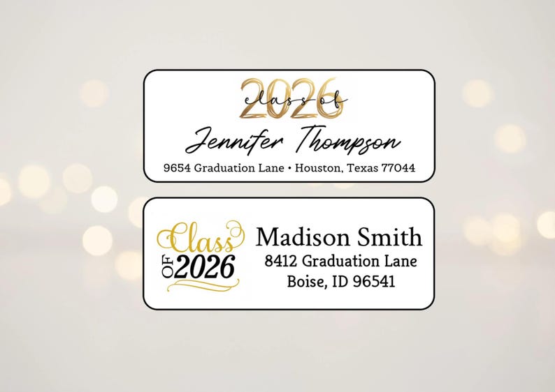 2026 Graduation Address Labels, Graduation Return Address Labels, Graduation Announcement Labels, Graduation Stickers
