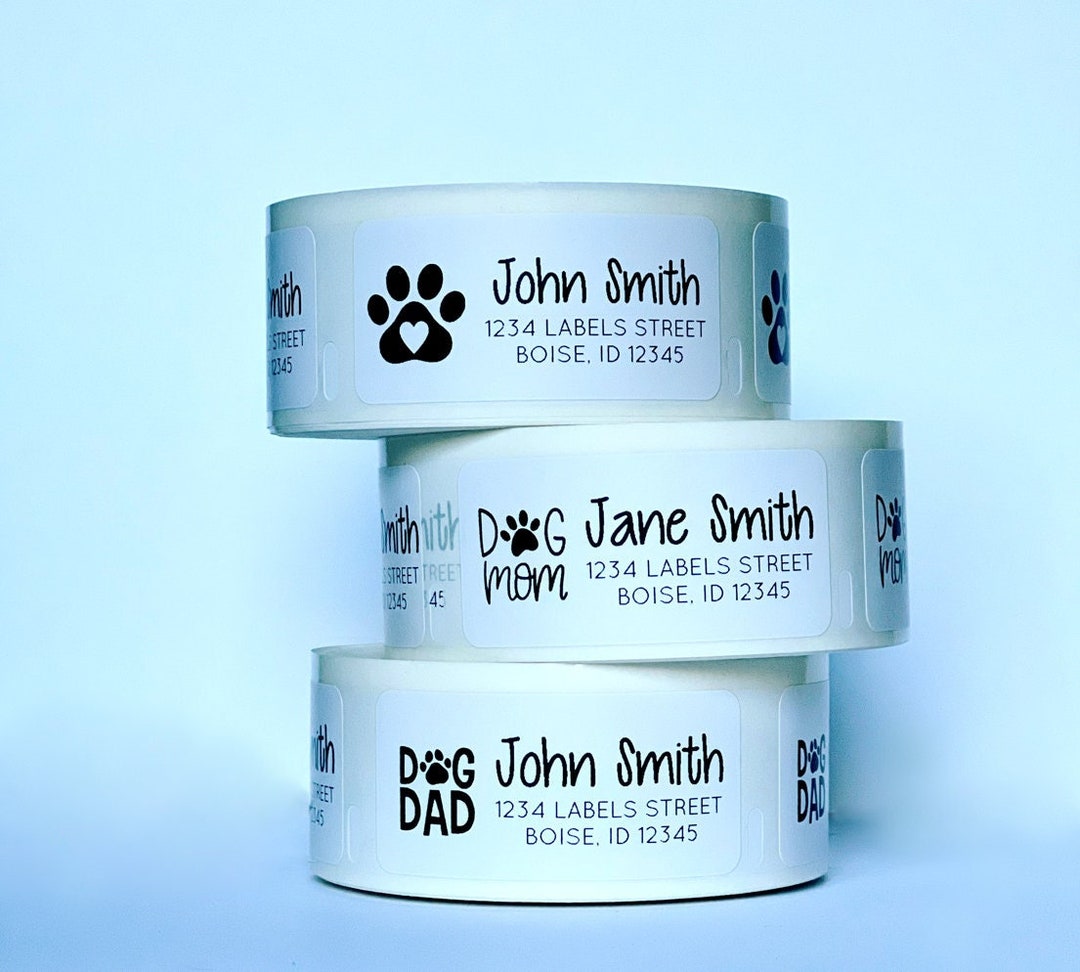 Dog Address Labels Roll, Personalized Return Labels Roll, Dog Lover