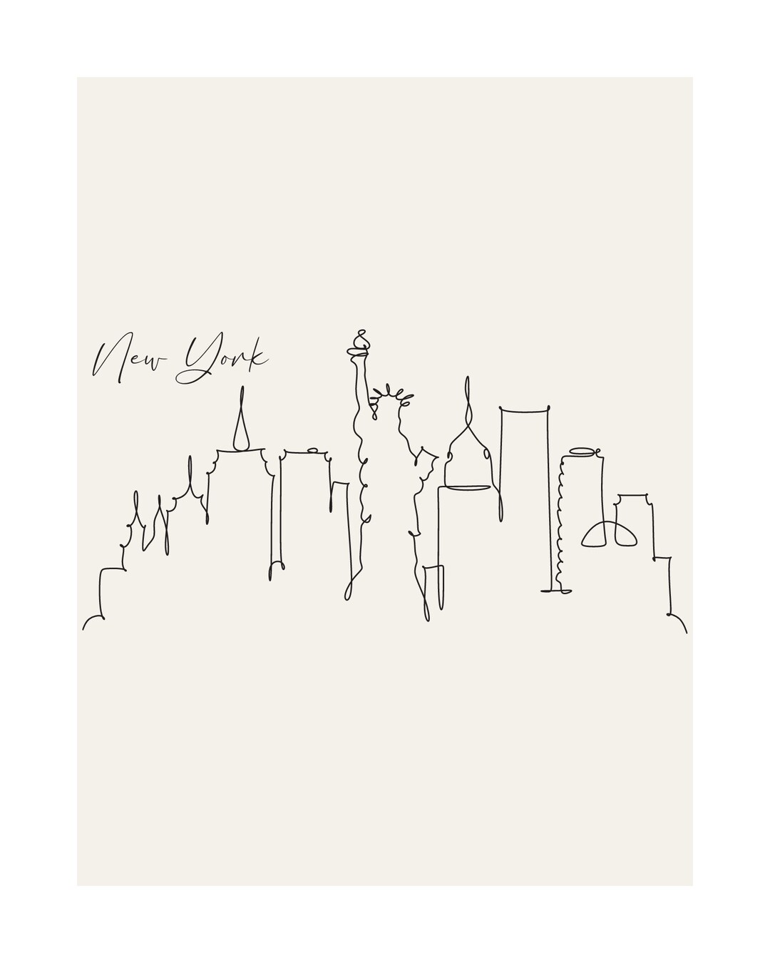 New York Skyline Print - Etsy