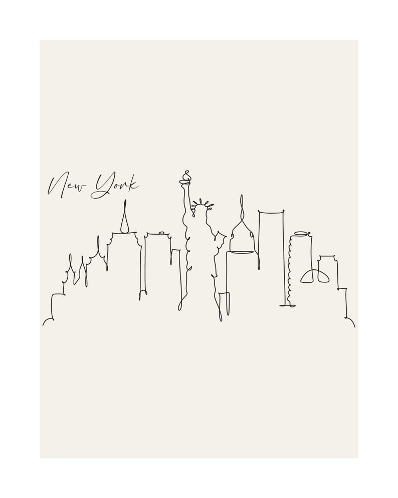 New York Skyline Print - Etsy