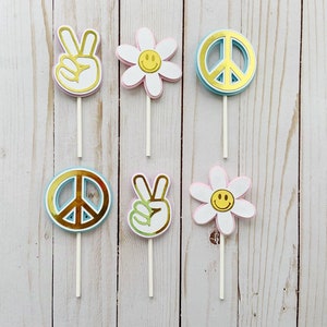 32-Piece Surfing Party Cupcake Toppers - Boho Wave, Sun, Shaka Signs For Beach Birthday Decor