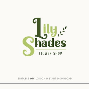Editable Logo Design - Flower Shop Logo - Floral Logo - Plant Logo - Florist Logo - Garden Logo - Flower Farm Logo Design