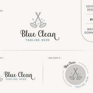 Editable Logo Design - Cleaning Logo - Cleaning Service Logo Design - Cleaner Logo - Housekeeping Logo - Logo Template for Cleaning