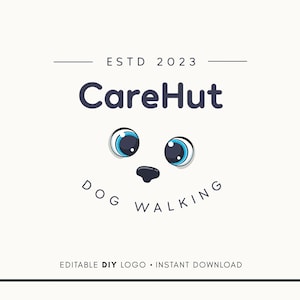 Editable Logo Design - Dog Walking Logo - Dog Logo - Pet Logo Design - Pet Business Logo - Dog Walking Logo - Pet Sitting Logo - Dog Care
