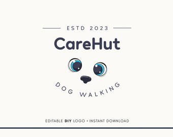 Editable Logo Design - Dog Walking Logo - Dog Logo - Pet Logo Design - Pet Business Logo - Dog Walking Logo - Pet Sitting Logo - Dog Care