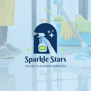 Editable Logo Design - DIY - Cleaning Service Logo Design - House Clean Logo - House Cleaner Logo - Logo Template - House Keeping Logo image 3