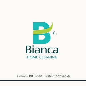 Design de logotipo editável - Letra B Design de logotipo de limpeza - Serviço de limpeza Letra B - Logotipo do serviço de limpeza - Logotipo da letra B - Logotipo para limpeza