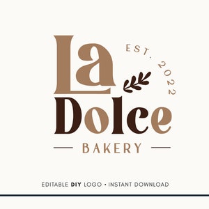 Editable Logo Design - Bakery Logo - Bakery Logo Design - Baker Logo - Desserts Logo - Coffee Shop Logo - Sweets Logo - Pastry Logo