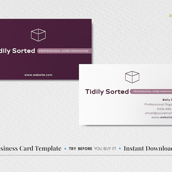 Professional Organizer Business Cards Etsy