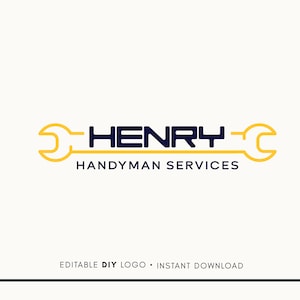 Editable Logo Design - Handyman Logo Design - Handyman Services Logo -  Handyman logo template - Home repair logo - Maintenance logo